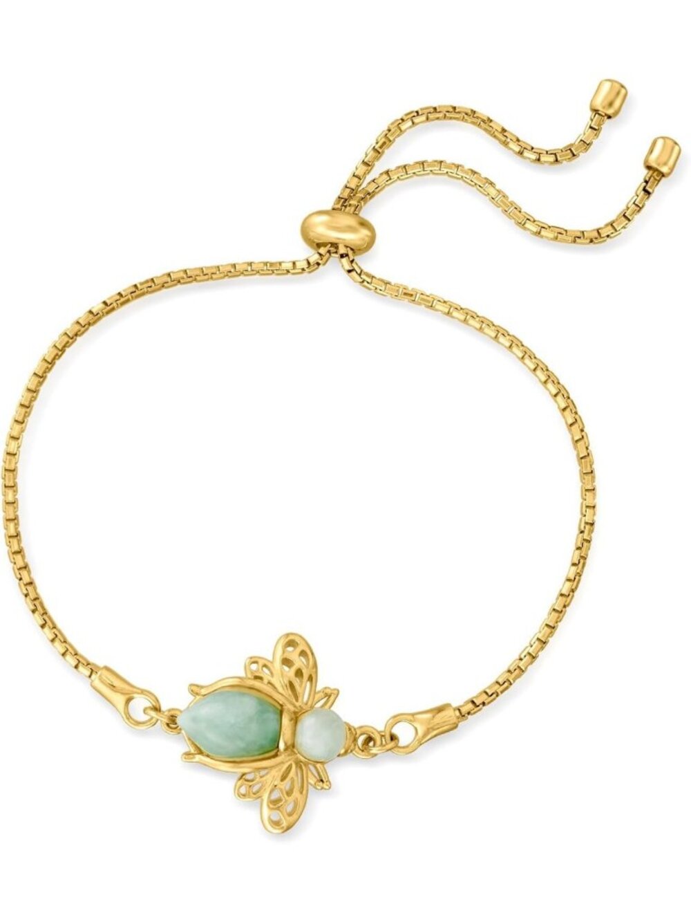 Stunning Gemstone Bumblebee Bolo Bracelet in Sterling Silver - Adjustable & Chic - Picture 3 of 4